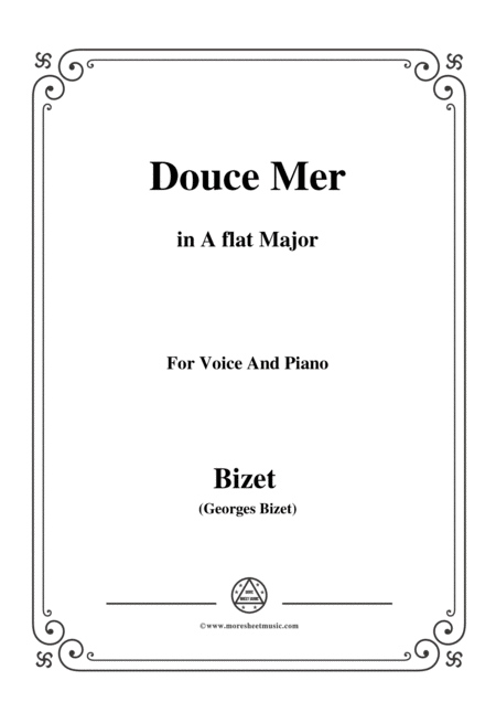 Free Sheet Music Bizet Douce Mer In A Flat Major For Voice And Piano