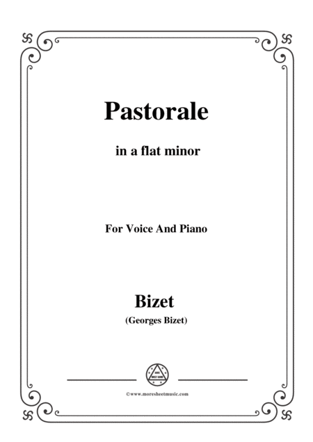 Bizet Pastorale In A Flat Minor For Voice And Piano Sheet Music