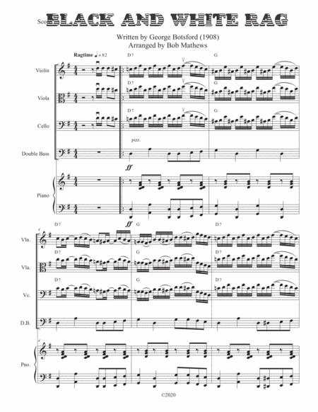 Black And White Rag For Solo Violin Viola Cello Sheet Music