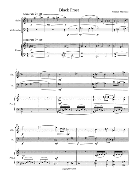 Free Sheet Music Black Frost