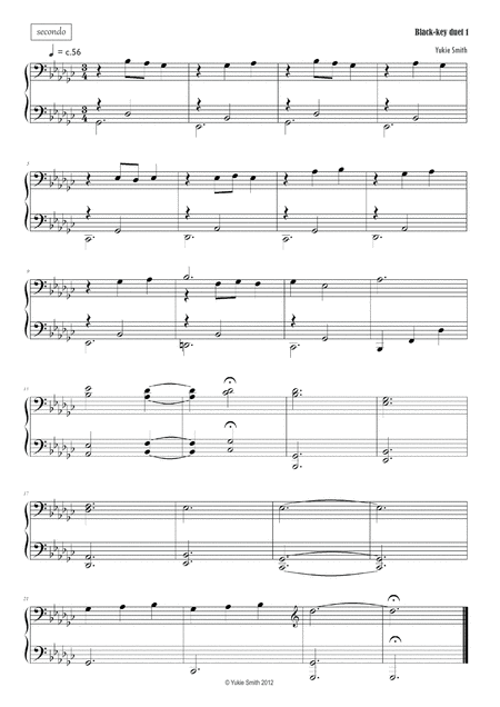 Free Sheet Music Black Key Piano Duets For Beginners By Yukie Smith