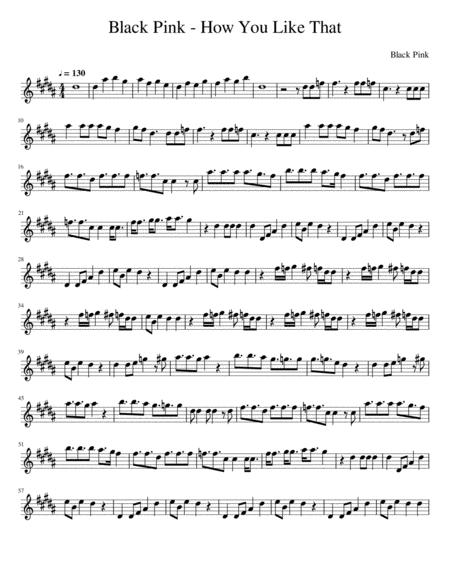 Free Sheet Music Black Pink How You Like That