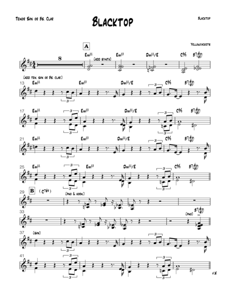 Blacktop Bb Sheet Music