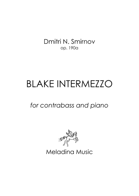 Blake Intermezzo For Double Bass And Piano Sheet Music