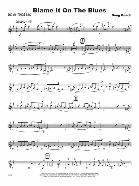 Blame It On The Blues 2nd Bb Tenor Saxophone Sheet Music