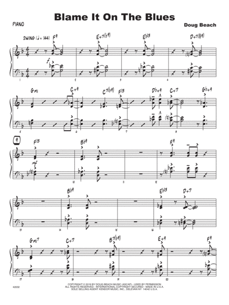 Blame It On The Blues Piano Sheet Music