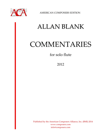 Blank Commentaries Sheet Music