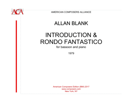 Blank Introduction And Rondo Fantastico Sheet Music