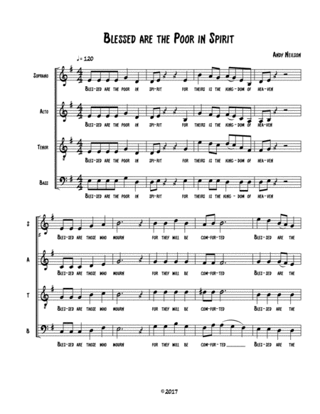 Blessed Are The Poor In Spirit Sheet Music