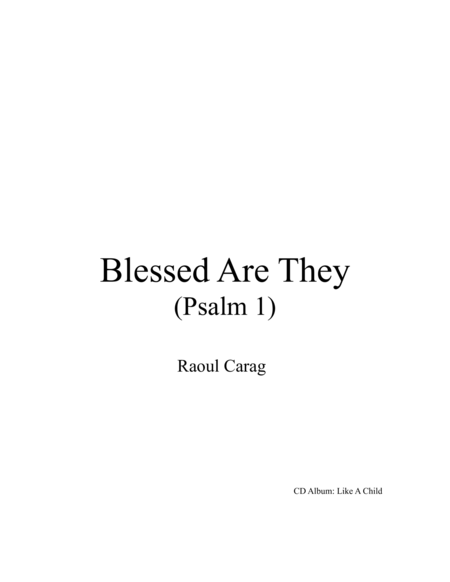 Blessed Are They Psalm 1 Sheet Music