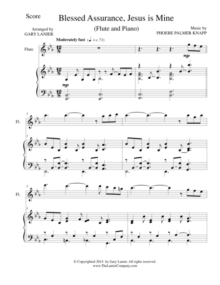 Blessed Assurance Flute Piano And Flute Part Sheet Music