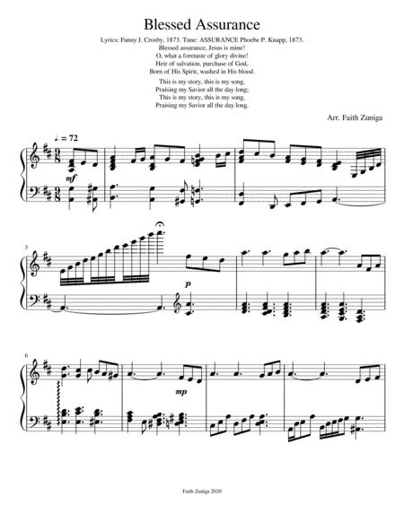 Blessed Assurance For Advanced Solo Piano Sheet Music