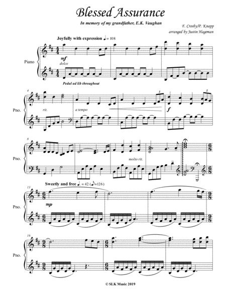 Blessed Assurance Sheet Music