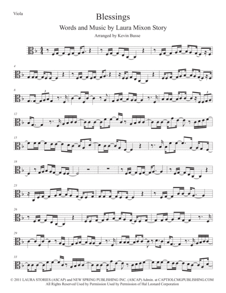 Blessings Viola Sheet Music