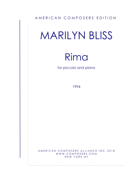 Bliss Rima Sheet Music