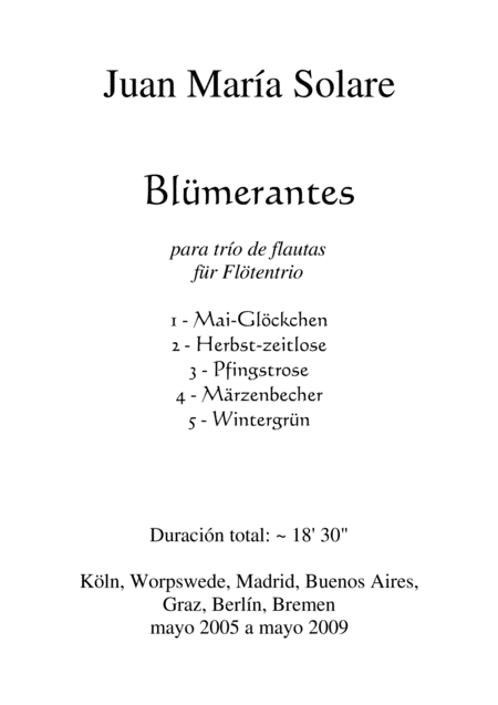 Free Sheet Music Blmerantes 5 Flute Trios