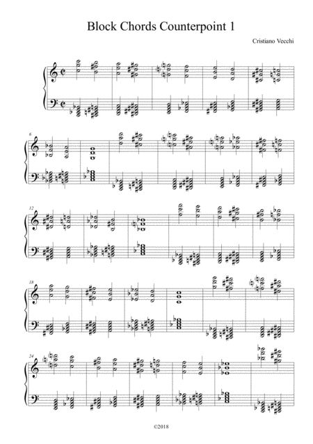 Free Sheet Music Block Chords Counterpoint 1