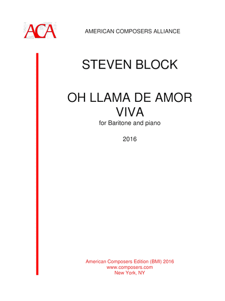 Block Oh Llama De Amor Viva Sheet Music