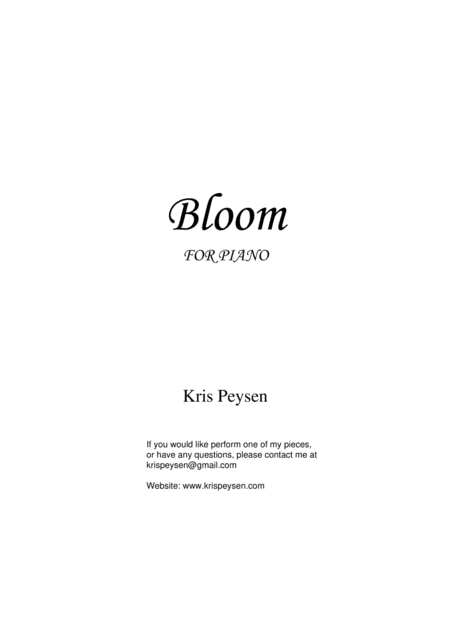 Bloom Sheet Music