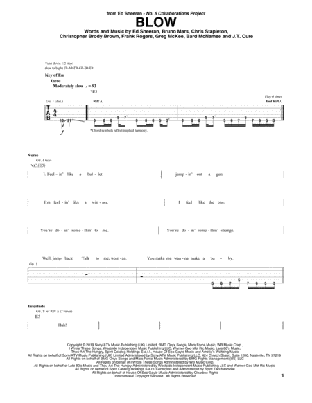 Blow Sheet Music