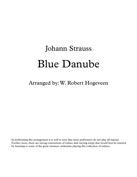 Free Sheet Music Blue Danube