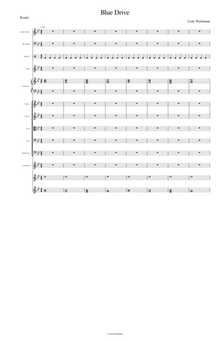 Blue Drive For Mixed Ensemble Full Score Sheet Music