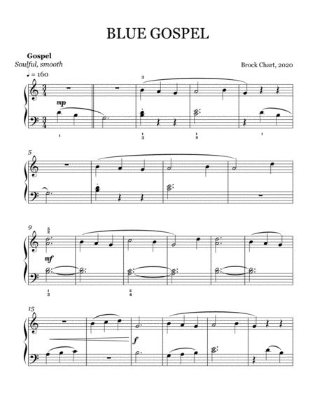 Free Sheet Music Blue Gospel Easy Jazz Piano Solo