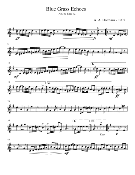 Blue Grass Echoes Sheet Music