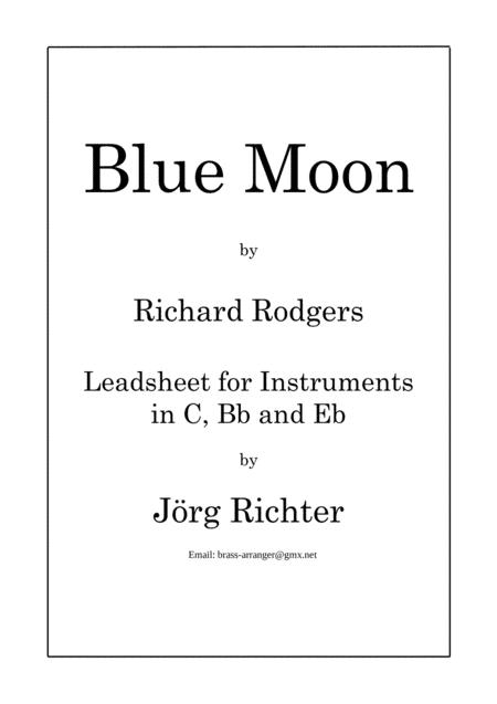 Free Sheet Music Blue Moon Leadsheet For Instruments In C Bb And Eb