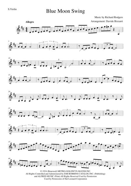 Blue Moon Swing Solo Violin Sheet Music