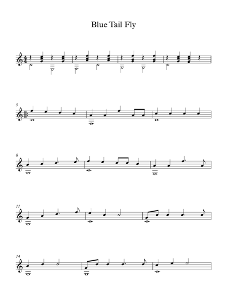 Free Sheet Music Blue Tail Fly American Traditional Song