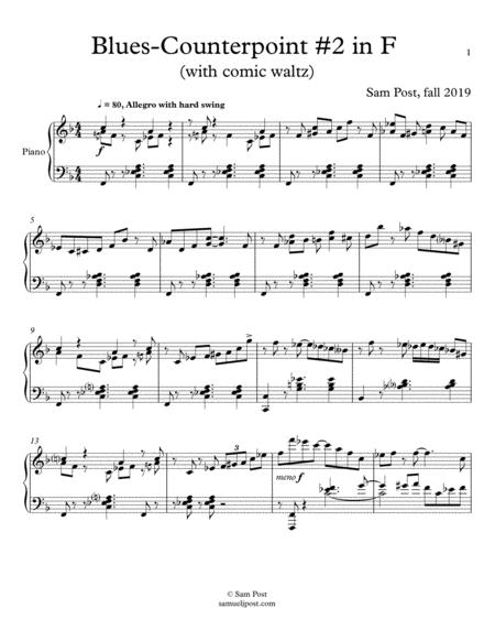 Blues Counterpoint 2 In F Op 42 Sheet Music