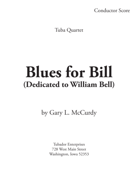 Blues For Bill Tuba Quartet Sheet Music