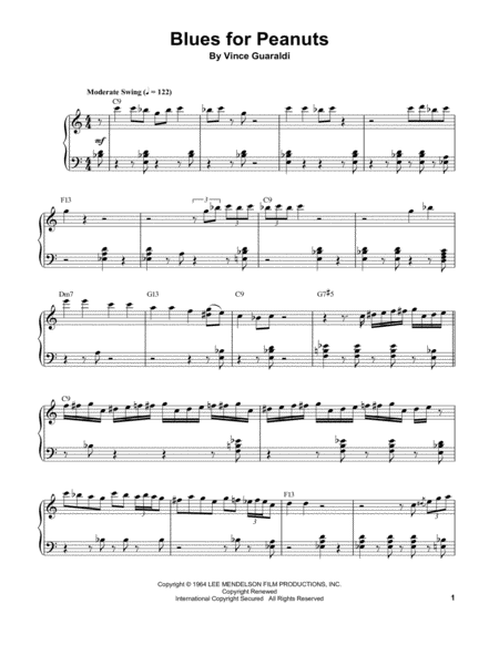 Free Sheet Music Blues For Peanuts