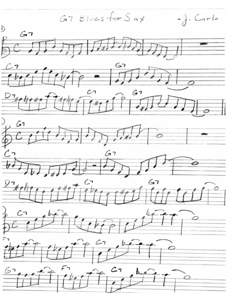 Blues For Saxophone By John Carlo Sheet Music