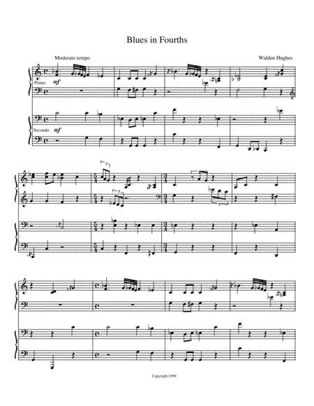 Free Sheet Music Blues In Fourths