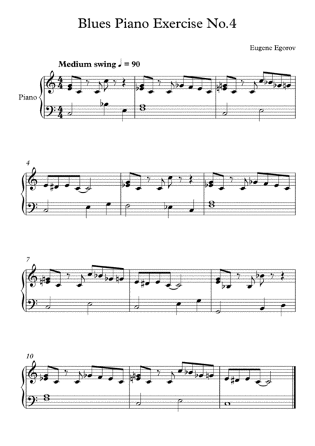 Blues Piano Exercise No 4 Sheet Music