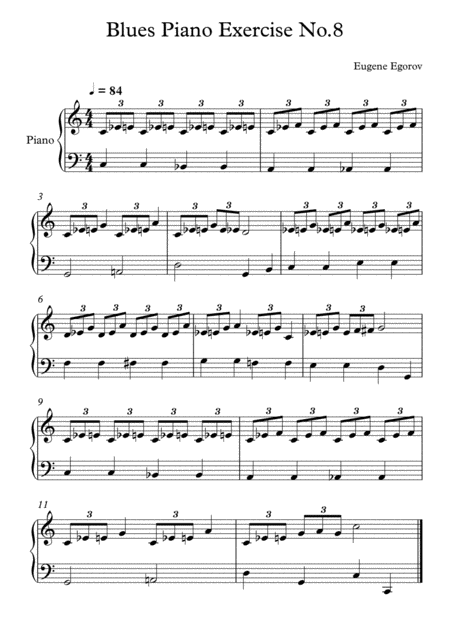 Blues Piano Exercise No 8 Sheet Music