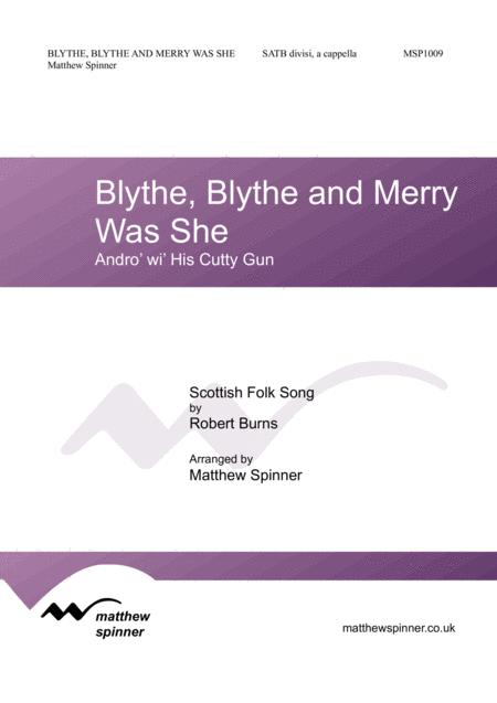 Free Sheet Music Blythe Blythe And Merry Was She Robert Burns Satb A Cappella