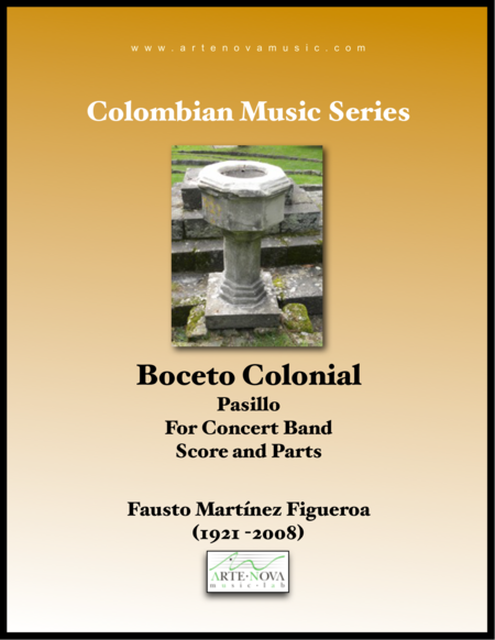 Boceto Colonial Pasillo For Concert Band Sheet Music