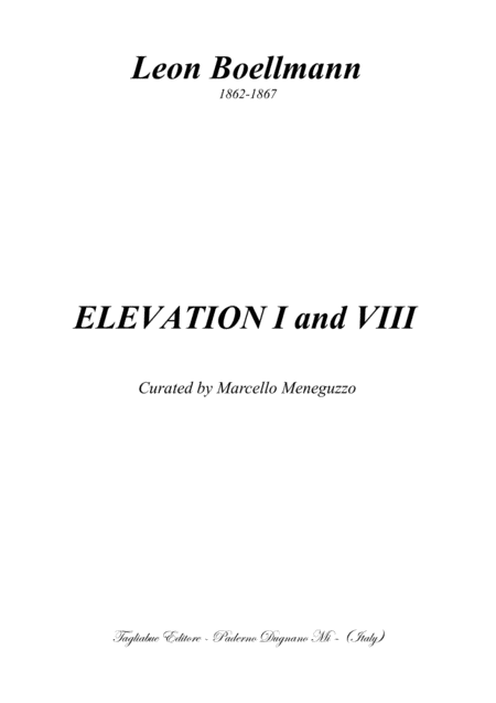 Free Sheet Music Boellmann Lion Elevation I And Xiii For Organ