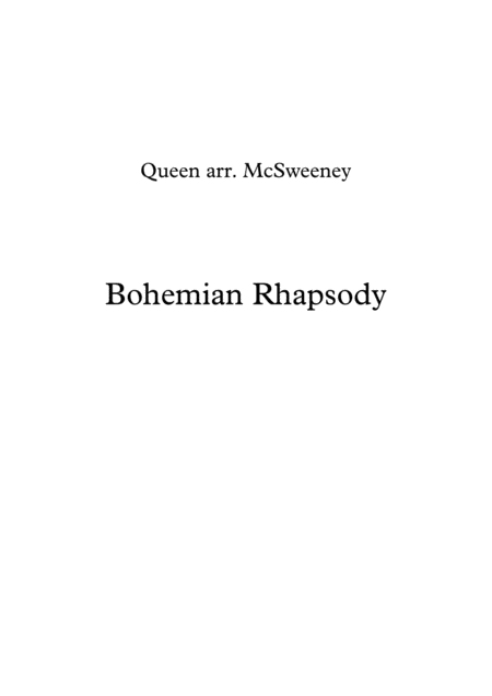 Bohemian Rhapsody Barbershop Quartet Sextet Sheet Music