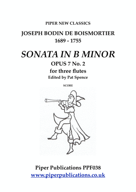 Boismortier Sonata Ion B Minor For 3 Flutes Sheet Music