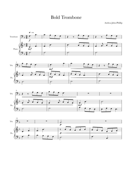 Bold Trombone Sheet Music