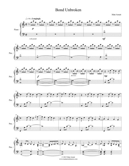 Bond Unbroken Sheet Music