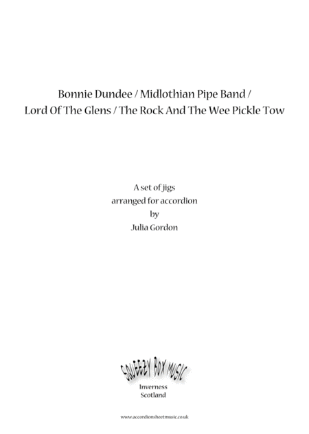 Bonnie Dundee Midlothian Pipe Band Lord Of The Glens The Rock And The Wee Pickle Tow Sheet Music