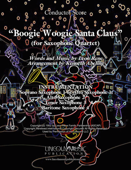 Boogie Woogie Santa Claus For Saxophone Quartet Satb Or Aatb Sheet Music