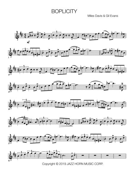 Boplicity Alto Sax Sheet Music