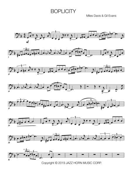 Boplicity Bass Trombone Sheet Music