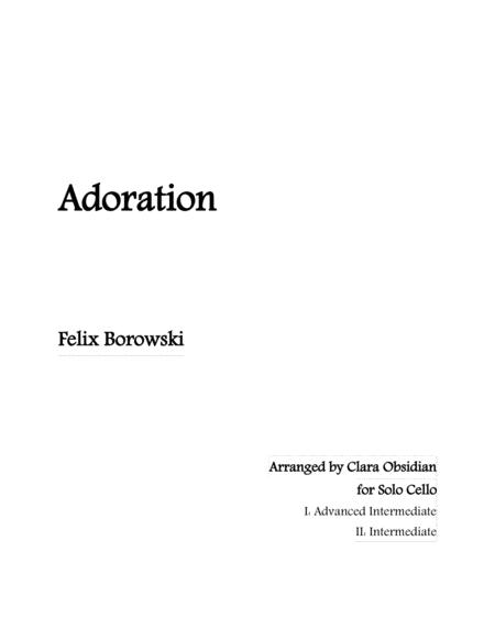 Free Sheet Music Borowski Adoration For Solo Cello In 2 Difficulty Levels Both Score Included